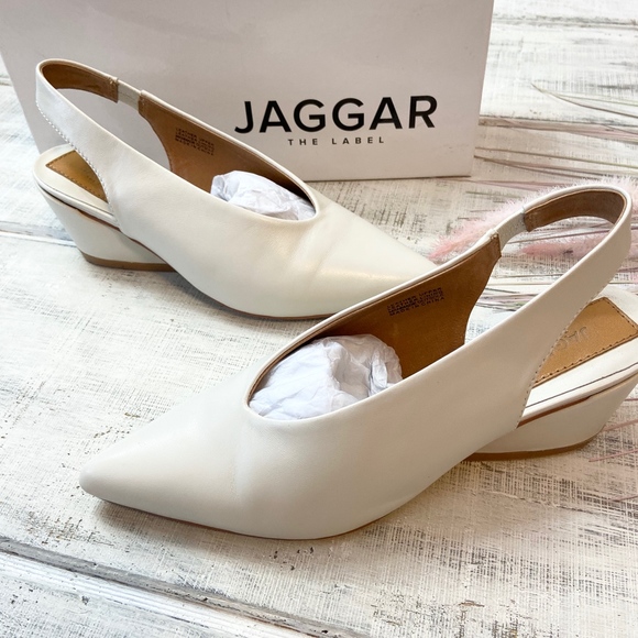 Jaggar The Label Aim Leather Slingback In Ivory - Picture 3 of 7